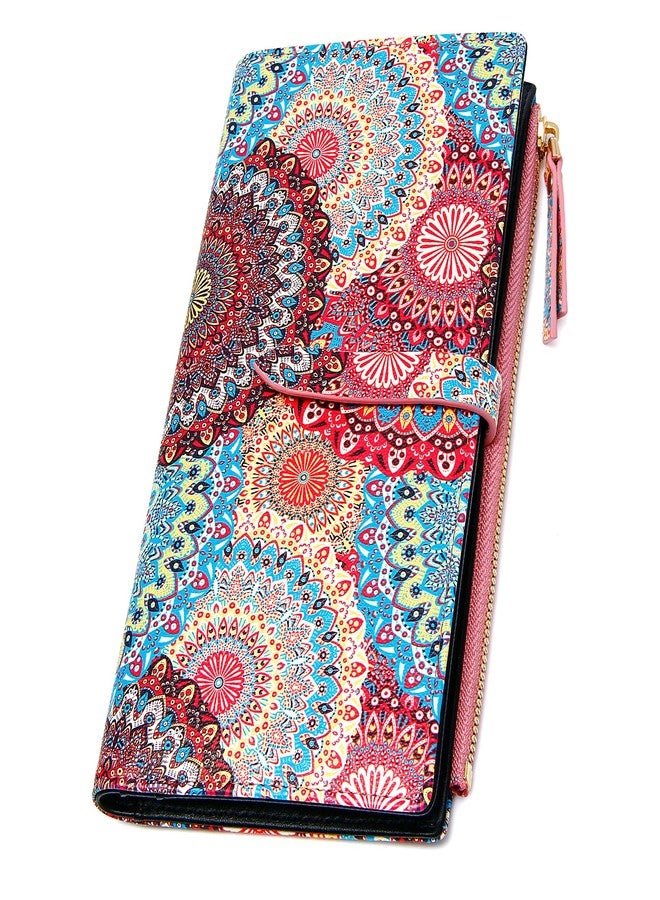 YOUBDM Slim Wallets for Women Credit Card Holder RFID Bifold Clutch Wallets Checkbook with Zipper Pocket - Image 1